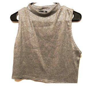 Plus size silver crop top
